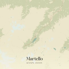 Vintage map of Martello, Italy.