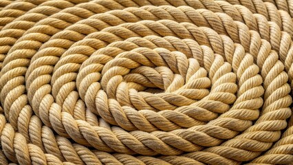 Coiled jute rope starting with ends and bight locked with tuck under
