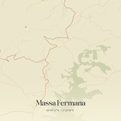 Vintage map of Massa Fermana, Italy.