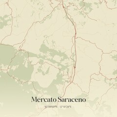Obraz premium Vintage map of Mercato Saraceno, Italy.