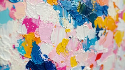 Abstract Colorful Impasto Painting Texture