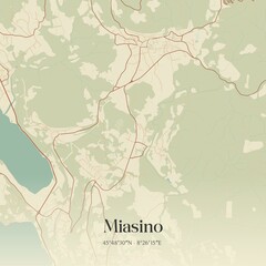Vintage map of Miasino, Italy.