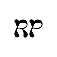 RP monogram logo design letter text name symbol monochrome logotype alphabet character simple logo