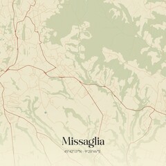 Vintage map of Missaglia, Italy.