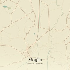 Vintage map of Moglia, Italy.