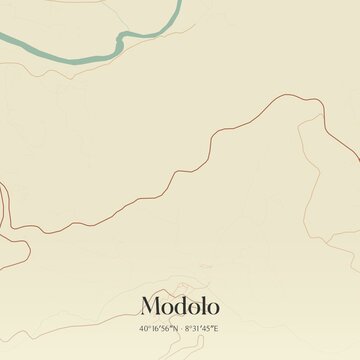Vintage map of Modolo, Italy.