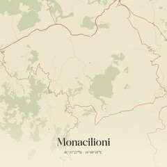 Obraz premium Vintage map of Monacilioni, Italy.