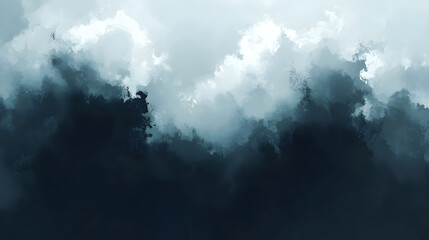 Fototapeta premium Abstract Painting with Cloud-like Formations and Dripping Streaks