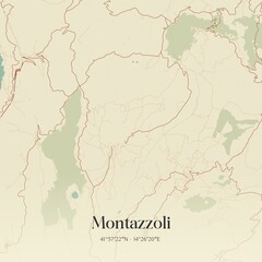 Vintage map of Montazzoli, Italy.