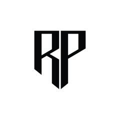 RP monogram logo design letter text name symbol monochrome logotype alphabet character simple logo