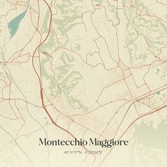Fototapeta premium Vintage map of Montecchio Maggiore, Italy.