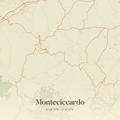 Vintage map of Monteciccardo, Italy.