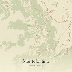 Vintage map of Montefortino, Italy.