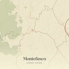 Fototapeta premium Vintage map of Montefusco, Italy.
