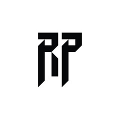 RP monogram logo design letter text name symbol monochrome logotype alphabet character simple logo