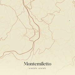 Fototapeta premium Vintage map of Montemiletto, Italy.
