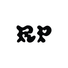 RP monogram logo design letter text name symbol monochrome logotype alphabet character simple logo