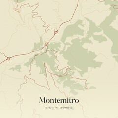 Obraz premium Vintage map of Montemitro, Italy.