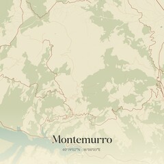 Obraz premium Vintage map of Montemurro, Italy.