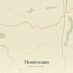 Vintage map of Montescano, Italy.