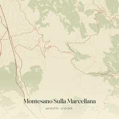 Vintage map of Montesano Sulla Marcellana, Italy.