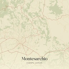 Fototapeta premium Vintage map of Montesarchio, Italy.
