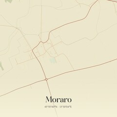 Vintage map of Moraro, Italy.