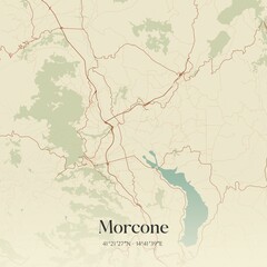 Vintage map of Morcone, Italy.