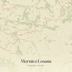 Vintage map of Mornico Losana, Italy.