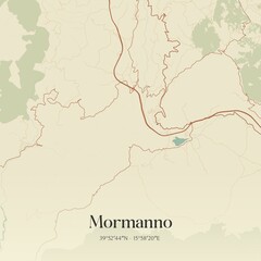 Vintage map of Mormanno, Italy.