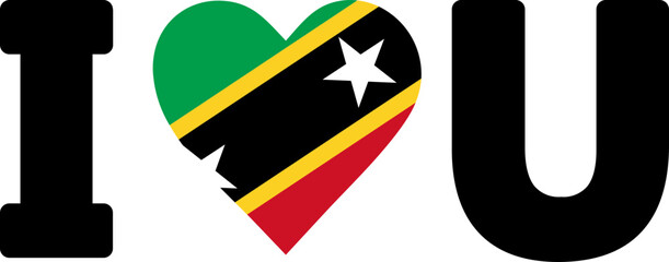 Saint Kitts and Nevis love heart flag icon