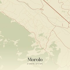 Fototapeta premium Vintage map of Morolo, Italy.