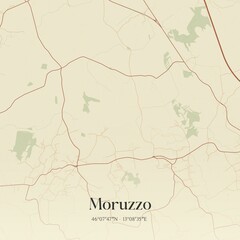 Vintage map of Moruzzo, Italy.
