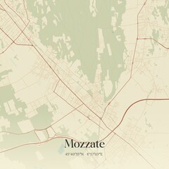 Fototapeta premium Vintage map of Mozzate, Italy.
