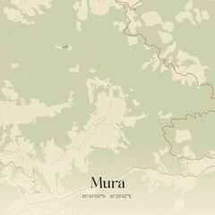 Obraz premium Vintage map of Mura, Italy.