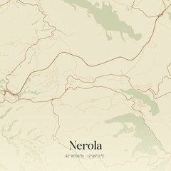Vintage map of Nerola, Italy.