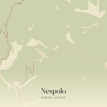 Vintage map of Nespolo, Italy.