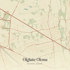 Obraz premium Vintage map of Olgiate Olona, Italy.