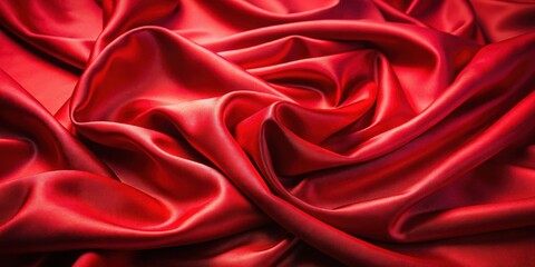 Fototapeta premium Rich, vibrant red silk fabric with a subtle sheen