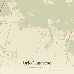 Obraz premium Vintage map of Orio Canavese, Italy.