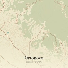 Fototapeta premium Vintage map of Ortonovo, Italy.