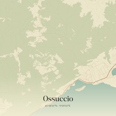 Vintage map of Ossuccio, Italy.