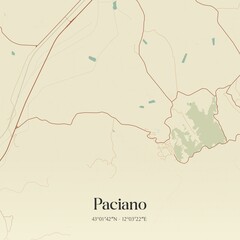 Obraz premium Vintage map of Paciano, Italy.