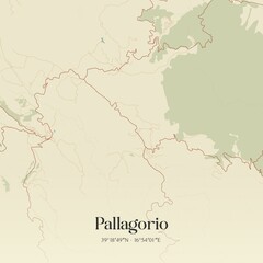 Obraz premium Vintage map of Pallagorio, Italy.
