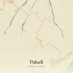 Fototapeta premium Vintage map of Paludi, Italy.