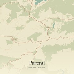 Obraz premium Vintage map of Parenti, Italy.