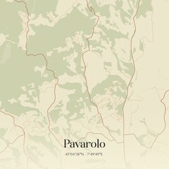 Vintage map of Pavarolo, Italy.