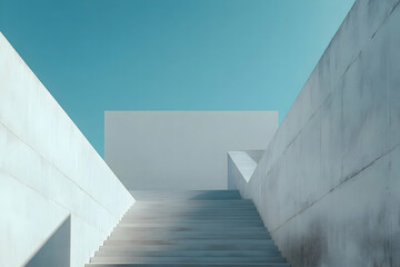 Minimalist Architectural Staircase Ascending to Light