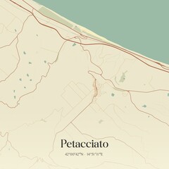 Vintage map of Petacciato, Italy.