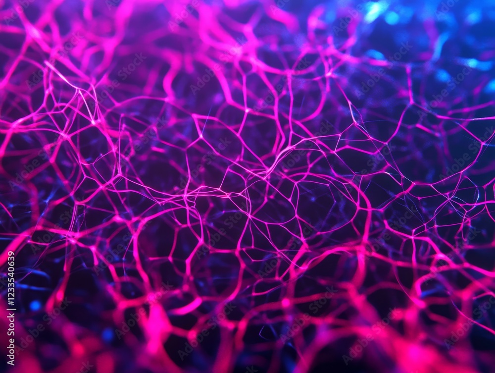 Poster vibrant abstract pattern showcasing interconnected lines and nodes, representing the beauty of digit